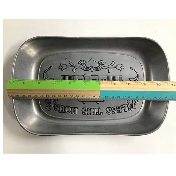 Wilton Armetale Bless This House Large Bread Tray Matte Finish Vintage. - Picture 5 of 5